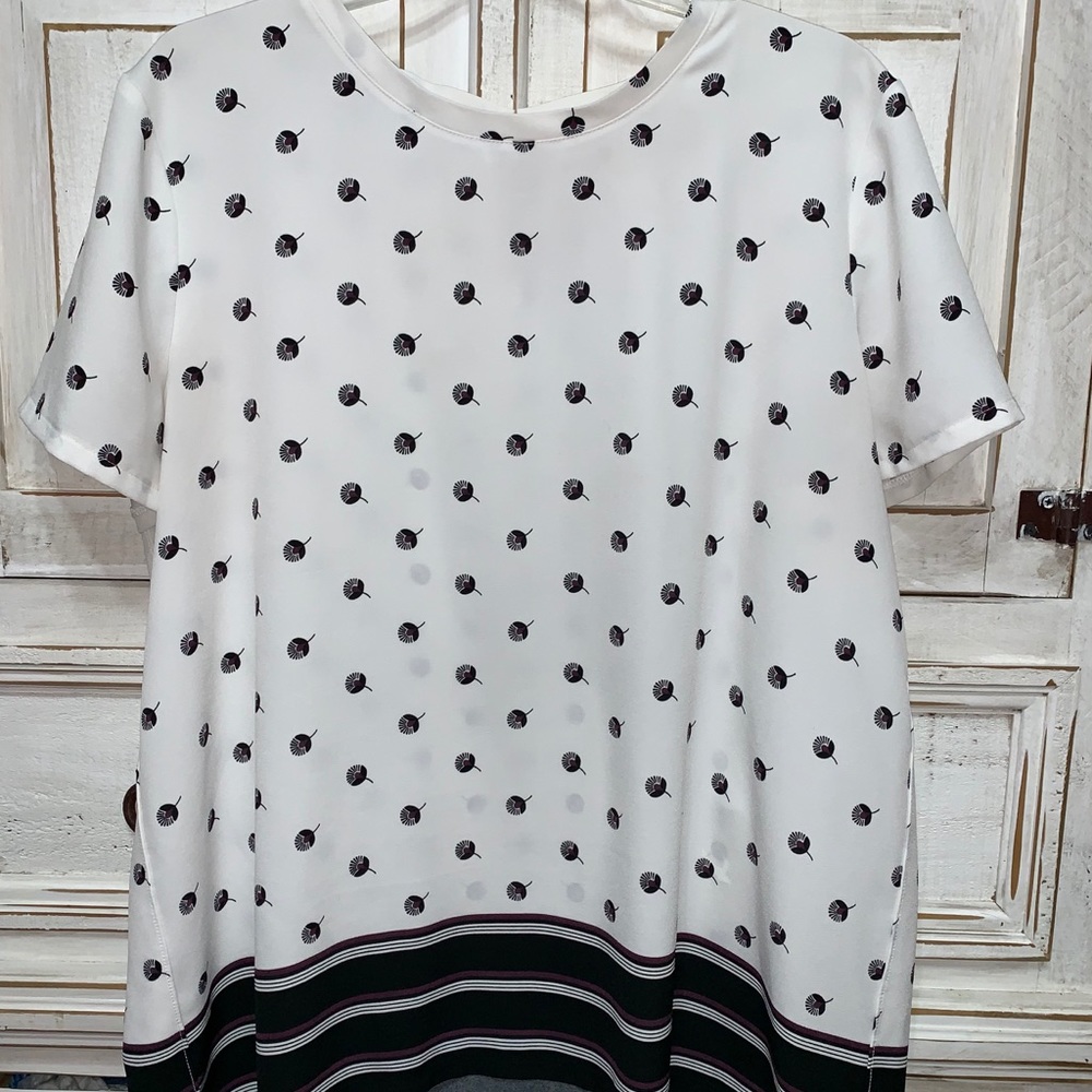 LOFT white with patten Blouse